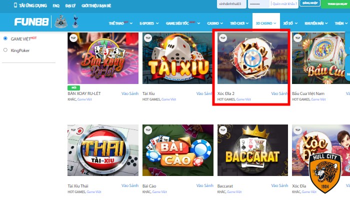 Trải nghiệm hệ thống trò chơi đặc sắc cùng Fun88